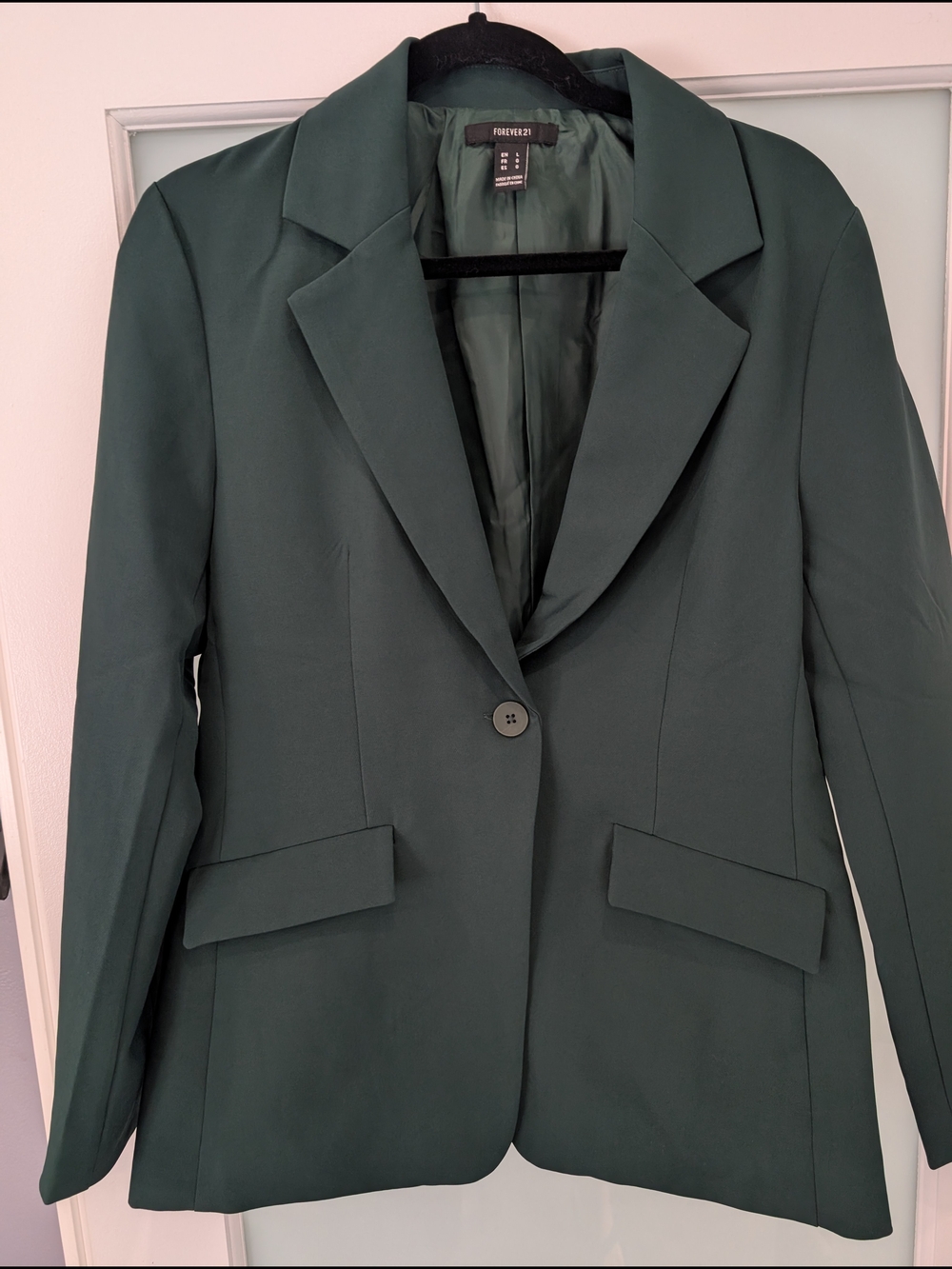 Forever 21 Dark Green Single-Button Blazer